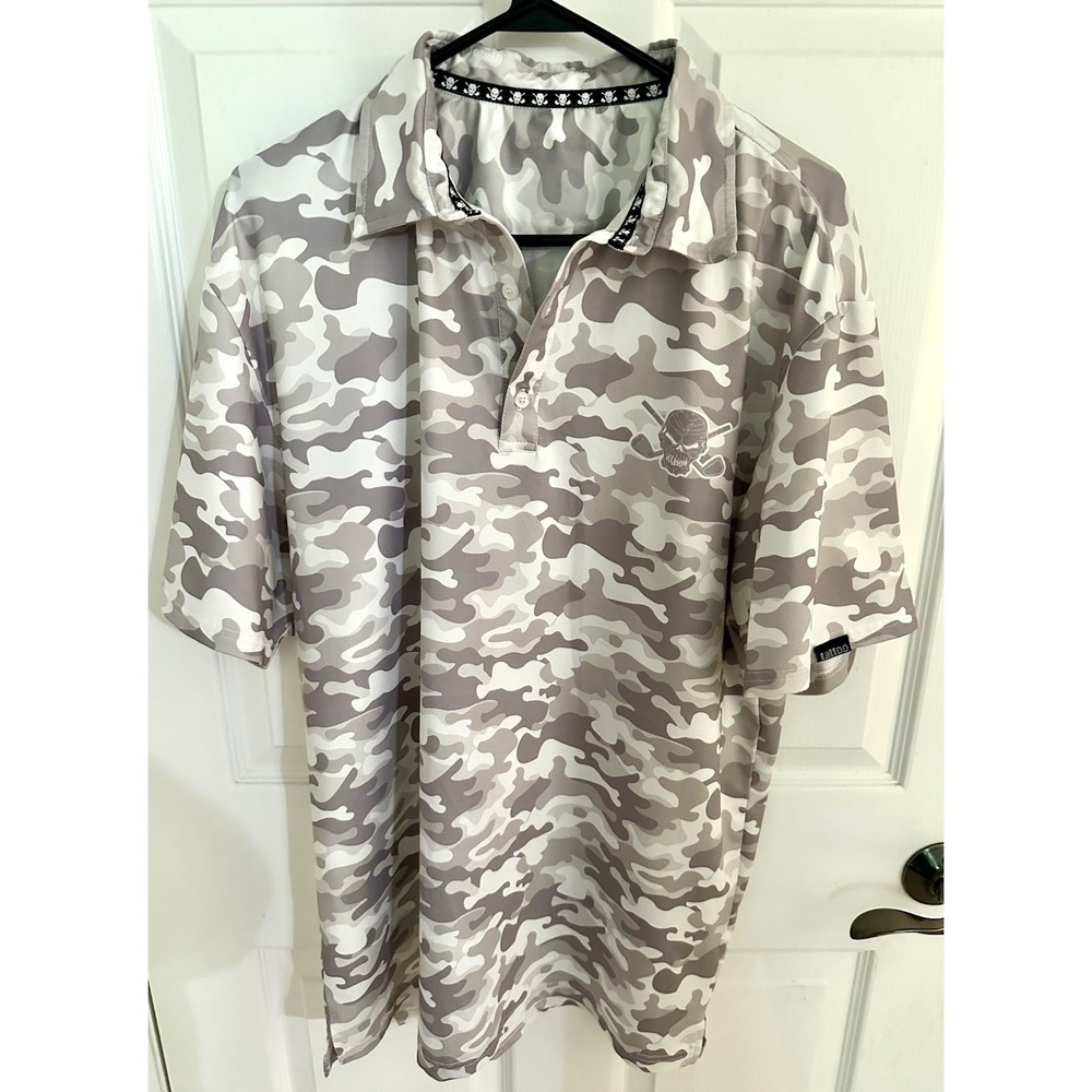 Men's Tattoo Brown Camouflage Performance Polo Shirt XL